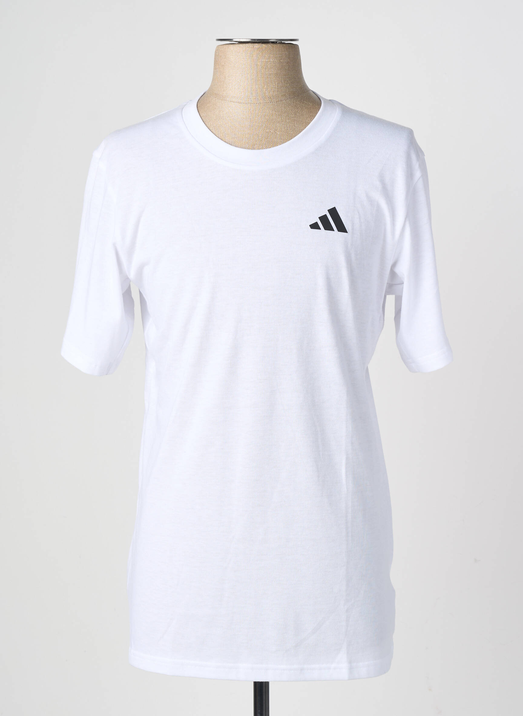 T-shirt coupe cintrée manches courtes blanc ADIDAS homme