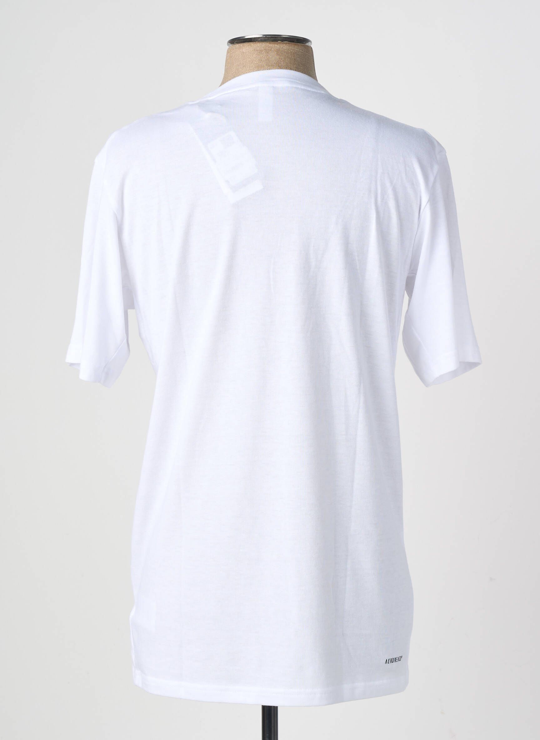 T-shirt coupe cintrée manches courtes blanc ADIDAS homme
