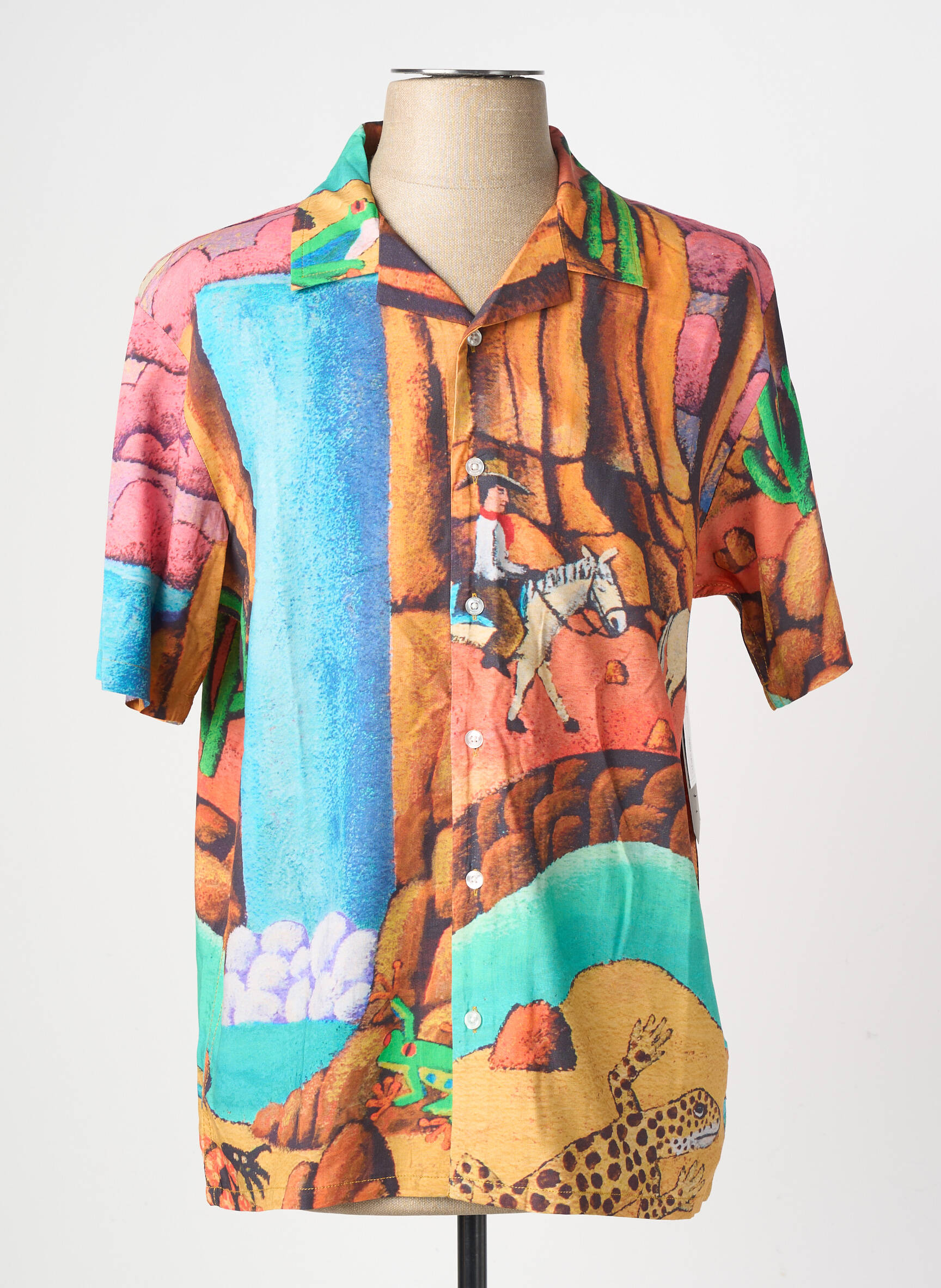 Chemise manches courtes col tailleur orange VOLCOM homme