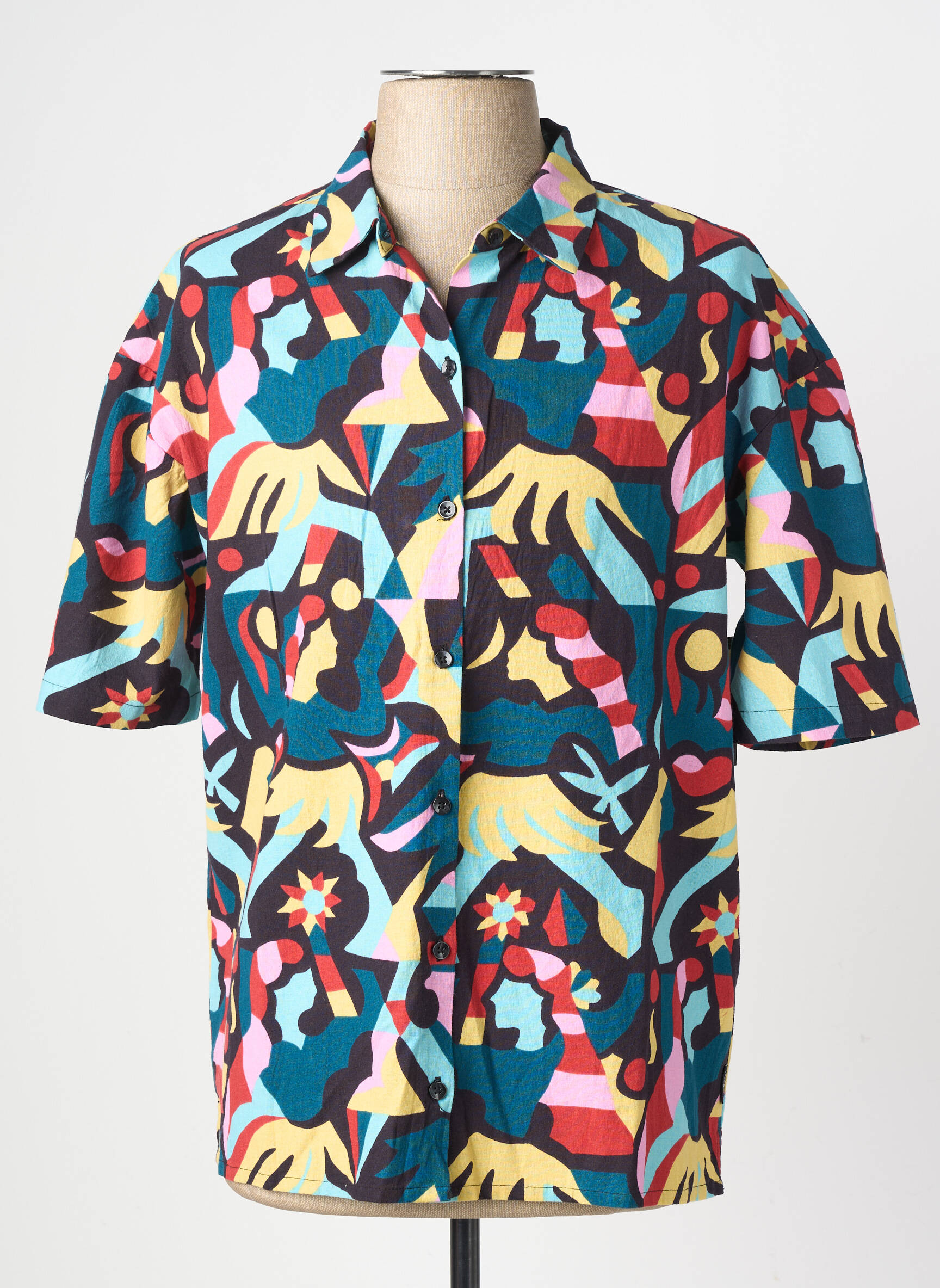 Chemise manches courtes imprimé fantaisie bleu VOLCOM homme