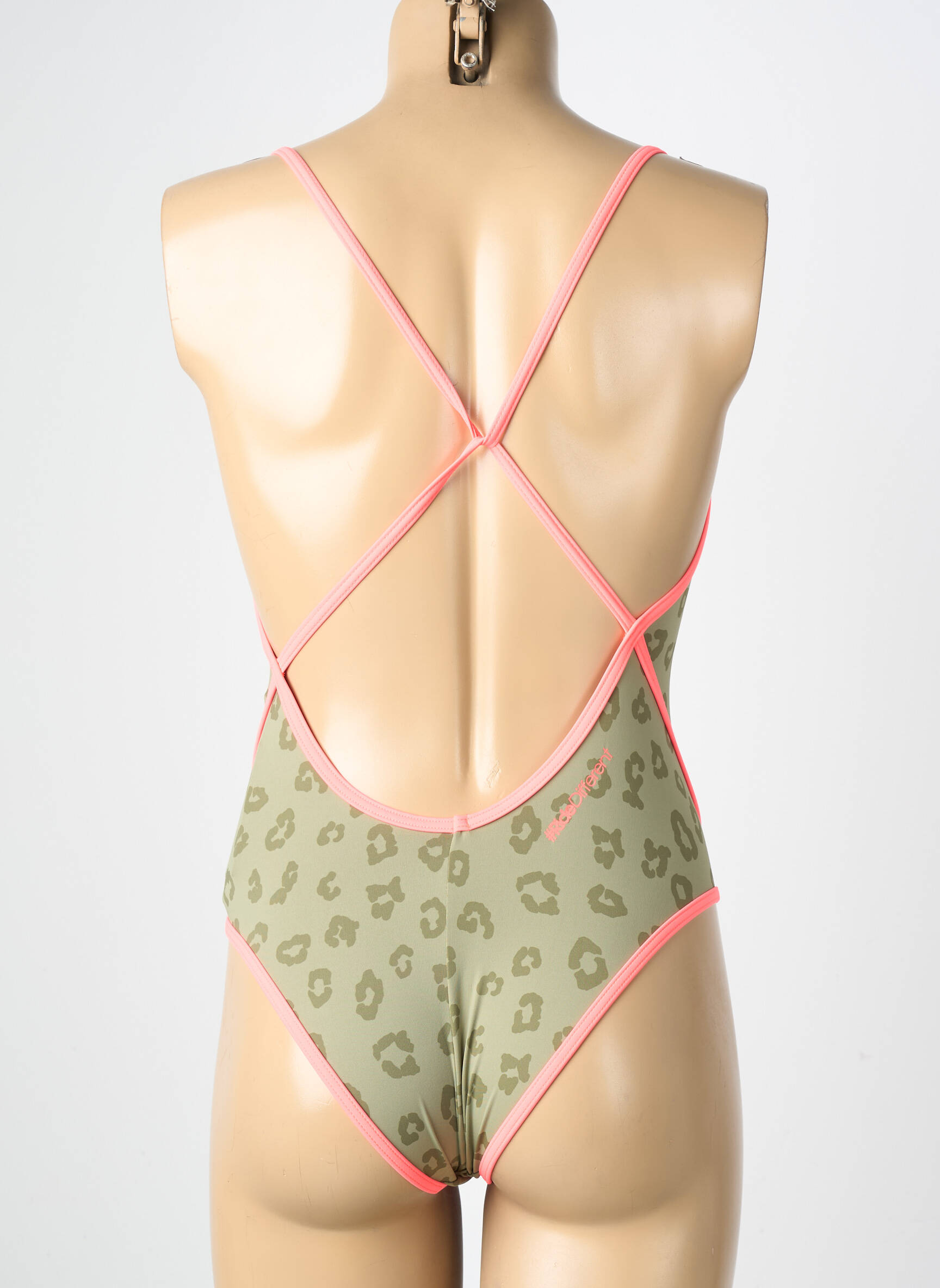 Maillot de bain 1 pièce effet matière satinée vert WATTS femme