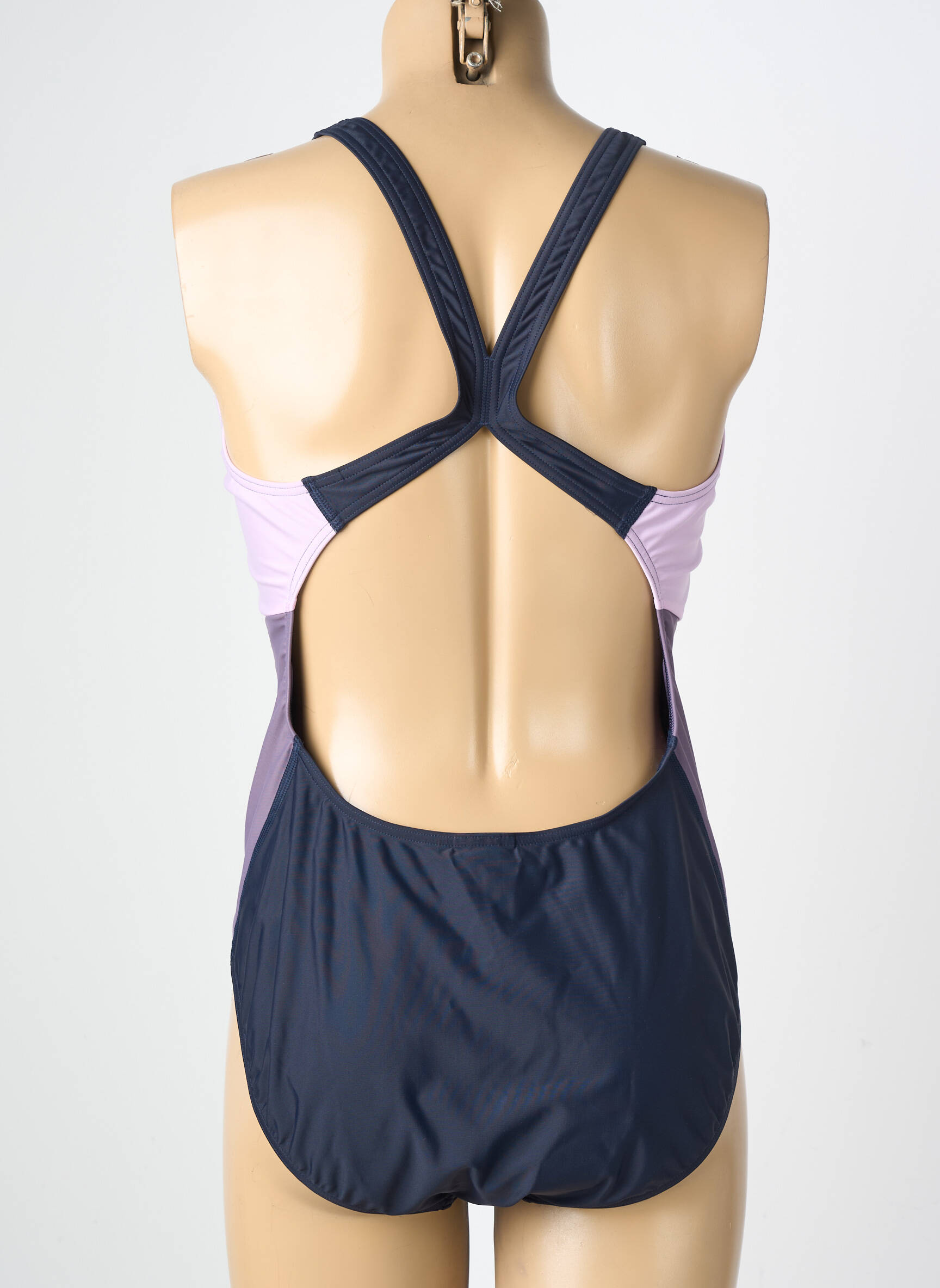 Maillot de bain 1 pièce effet matière satinée bleu ADIDAS femme