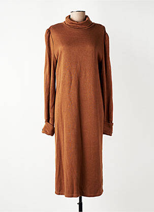 Robe pull stretch manches longues marron DIVILUNE femme