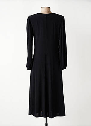 Robe mi-longue manches longues manches longues noir GEVANA femme