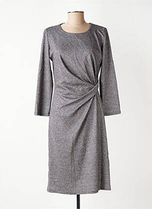 Robe mi-longue manches longues manches longues gris GEVANA femme
