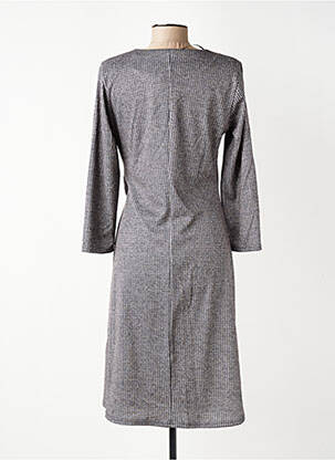 Robe mi-longue manches longues manches longues gris GEVANA femme