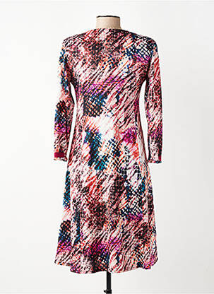 Robe mi-longue manches 3/4 manches 3/4 rose GEVANA femme