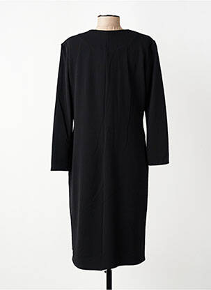 Robe mi-longue manches longues manches longues noir GEVANA femme