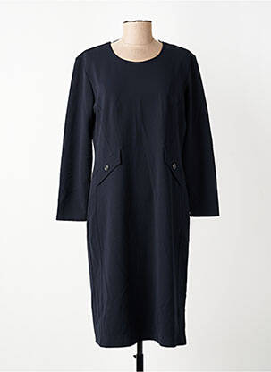Robe mi-longue manches longues manches longues bleu GEVANA femme