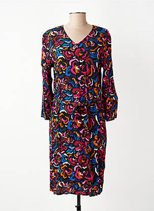 Robe mi-longue manches 3/4 manches 3/4 noir GEVANA femme