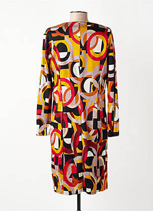 Robe mi-longue manches longues manches longues jaune GEVANA femme
