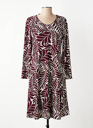 Robe mi-longue manches longues manches longues violet GEVANA femme