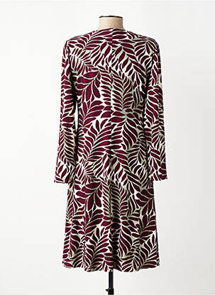 Robe mi-longue manches longues manches longues violet GEVANA femme