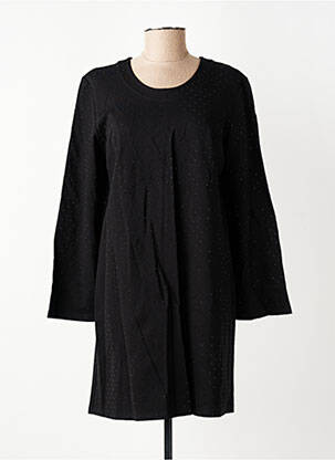Robe courte manches longues manches longues noir GEVANA femme