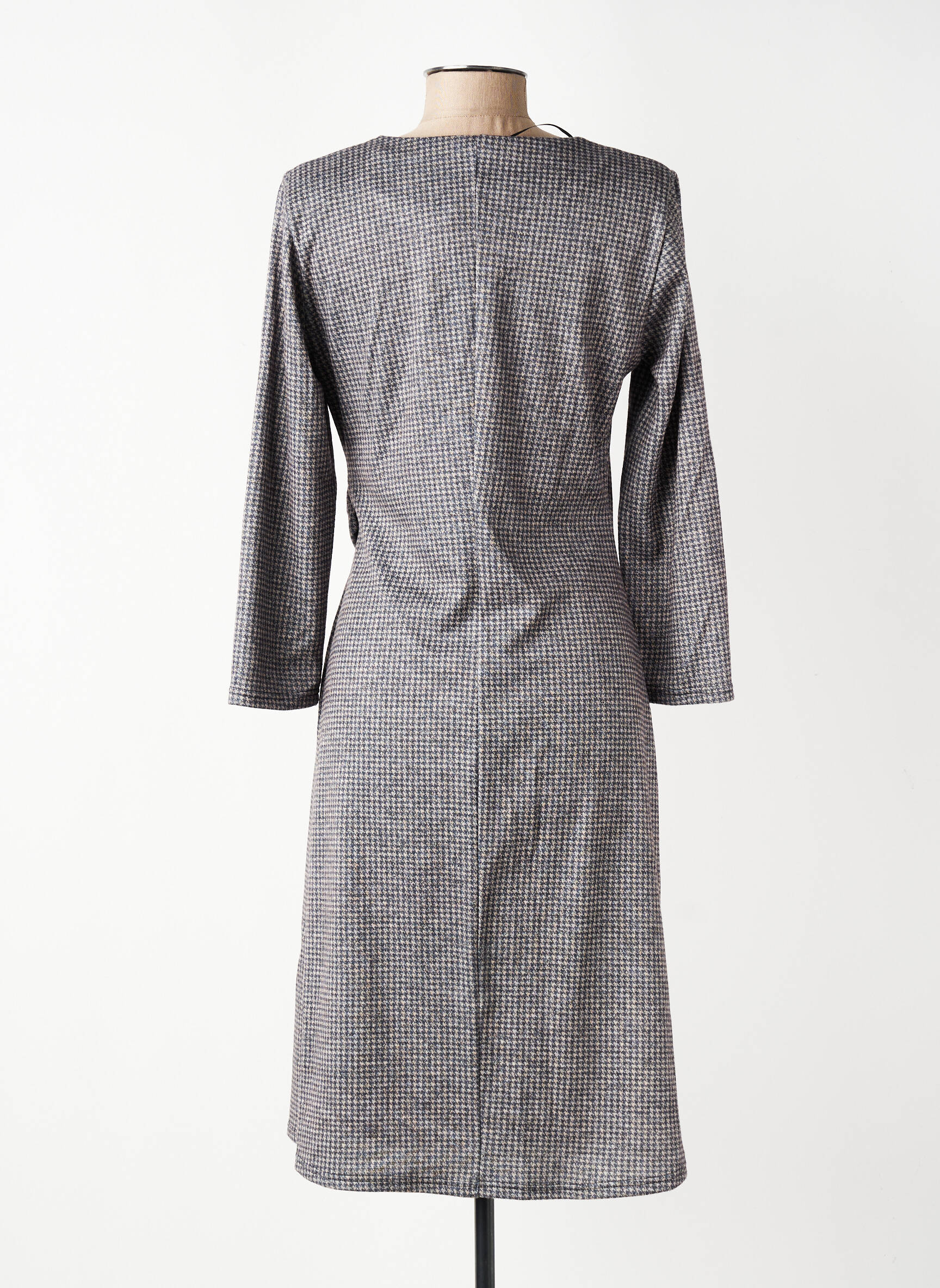Robe mi-longue manches longues manches longues gris GEVANA femme