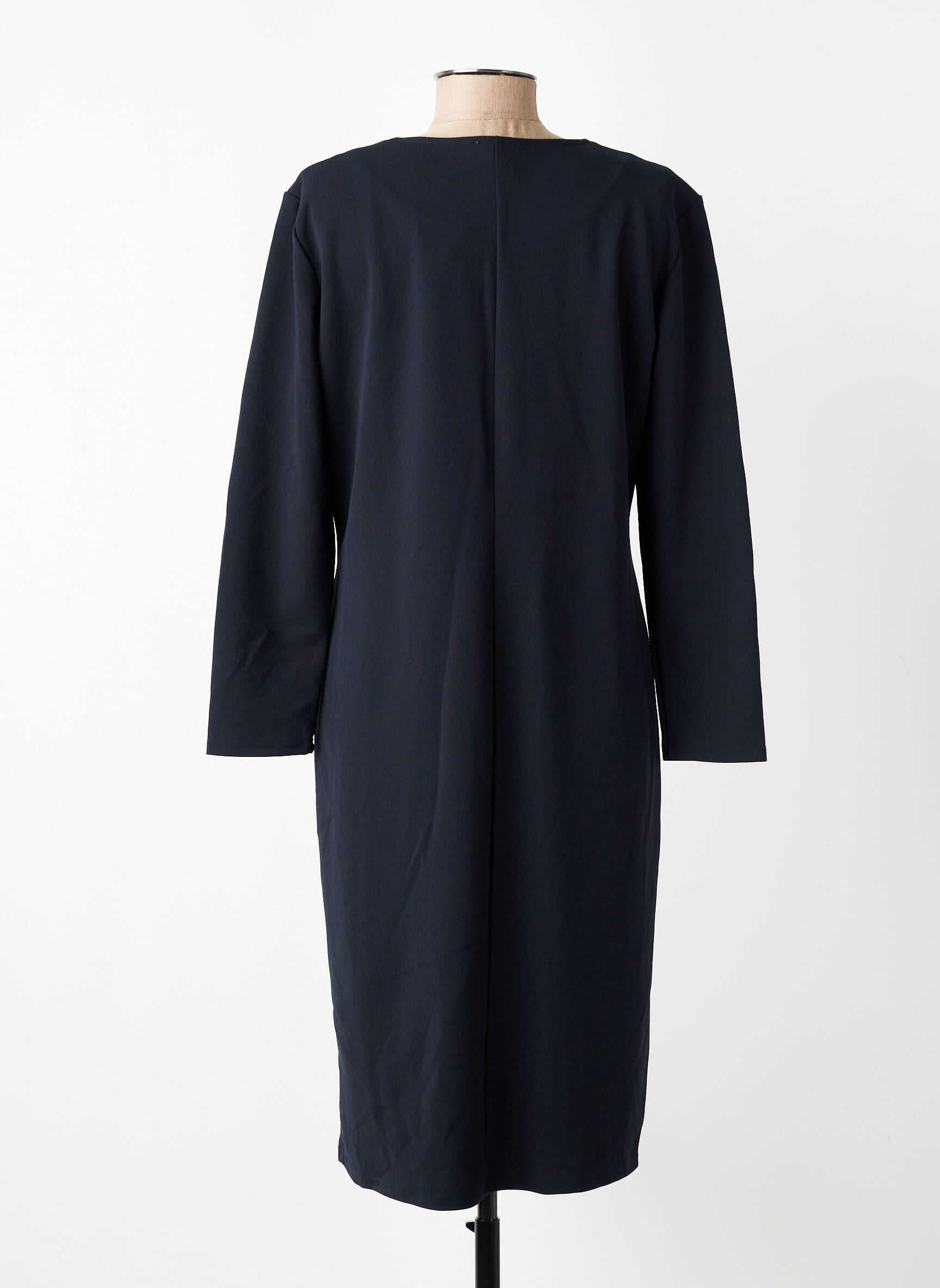 Robe mi-longue manches longues manches longues bleu GEVANA femme
