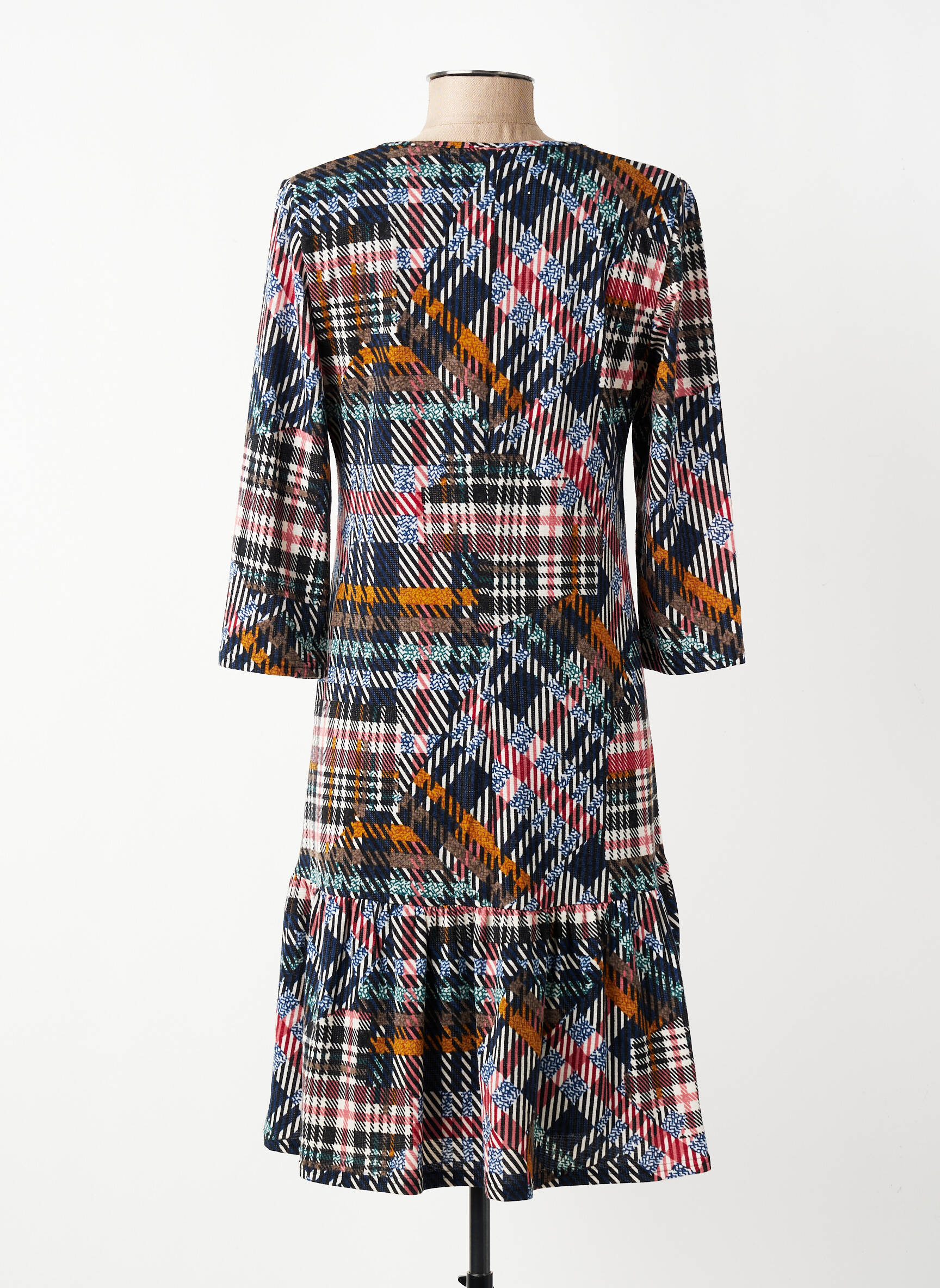 Robe mi-longue manches 3/4 manches 3/4 noir GEVANA femme
