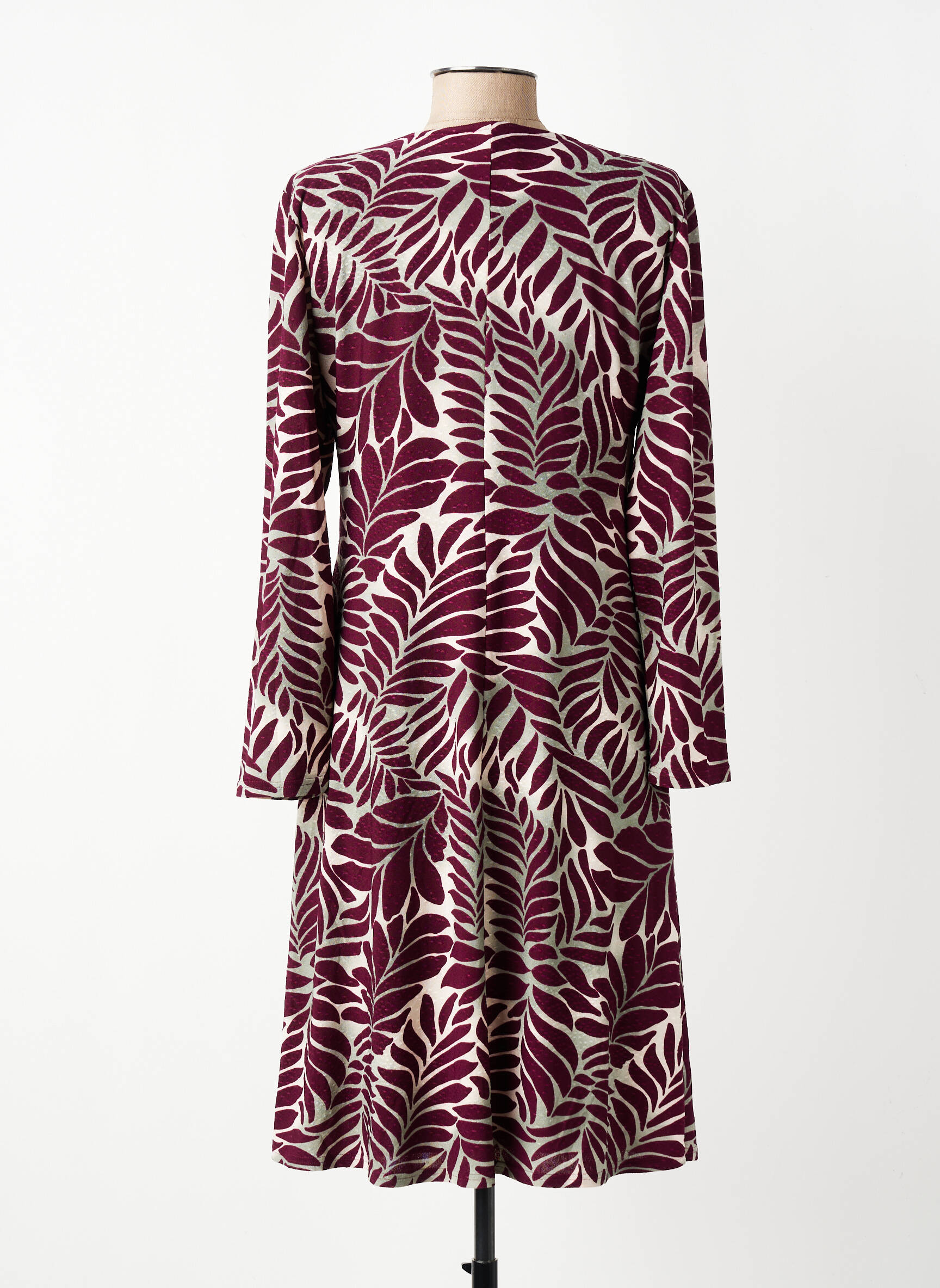 Robe mi-longue manches longues manches longues violet GEVANA femme