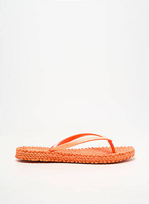 Tongs bout ouvert talon plat jusqu'à 3cm orange ILSE JACOBSEN femme