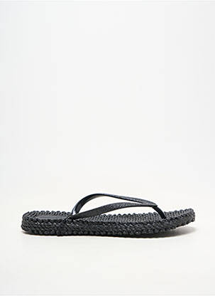 Tongs bout ouvert talon plat jusqu'à 3cm noir ILSE JACOBSEN femme