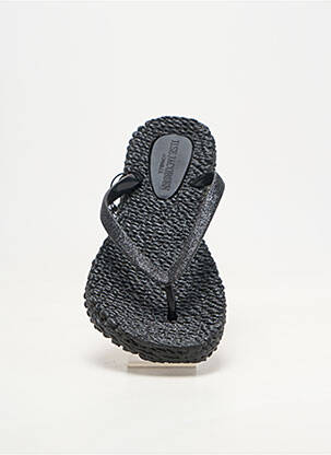 Tongs bout ouvert talon plat jusqu'à 3cm noir ILSE JACOBSEN femme
