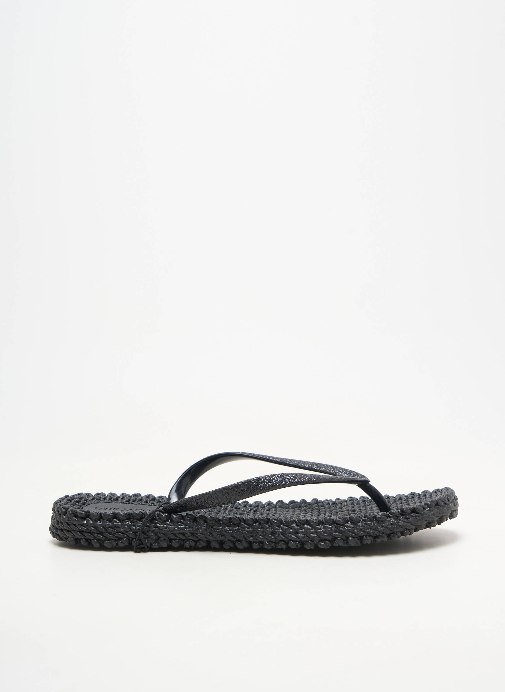 Tongs bout ouvert talon plat jusqu'à 3cm noir ILSE JACOBSEN femme