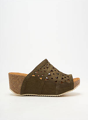 Mules/sabots bout ouvert talon de 4 à 6cm vert CHATTAWAK femme