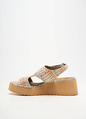 Sandales/nu pieds matière lisse talon de 4 à 6cm orange CHATTAWAK femme