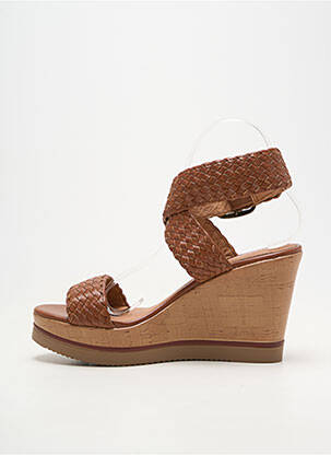 Sandales/nu pieds matière lisse talon de 7 à 9cm marron CHATTAWAK femme
