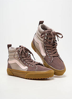 Baskets matière lisse talon plat jusqu'à 3cm gris VANS femme