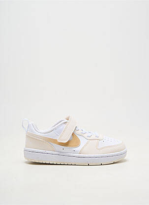 Baskets matière lisse bout rond beige NIKE enfant