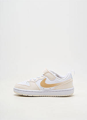 Baskets matière lisse bout rond beige NIKE enfant