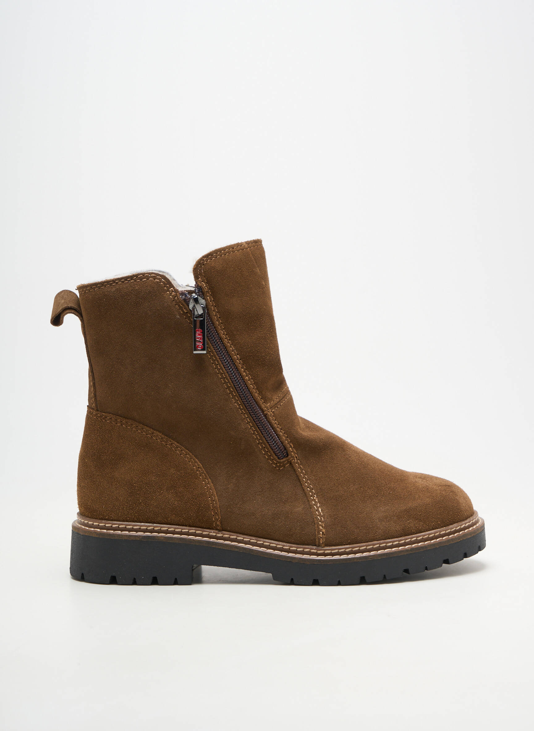 Bottines/boots matière lisse talon plat jusqu'à 3cm marron OLANG femme
