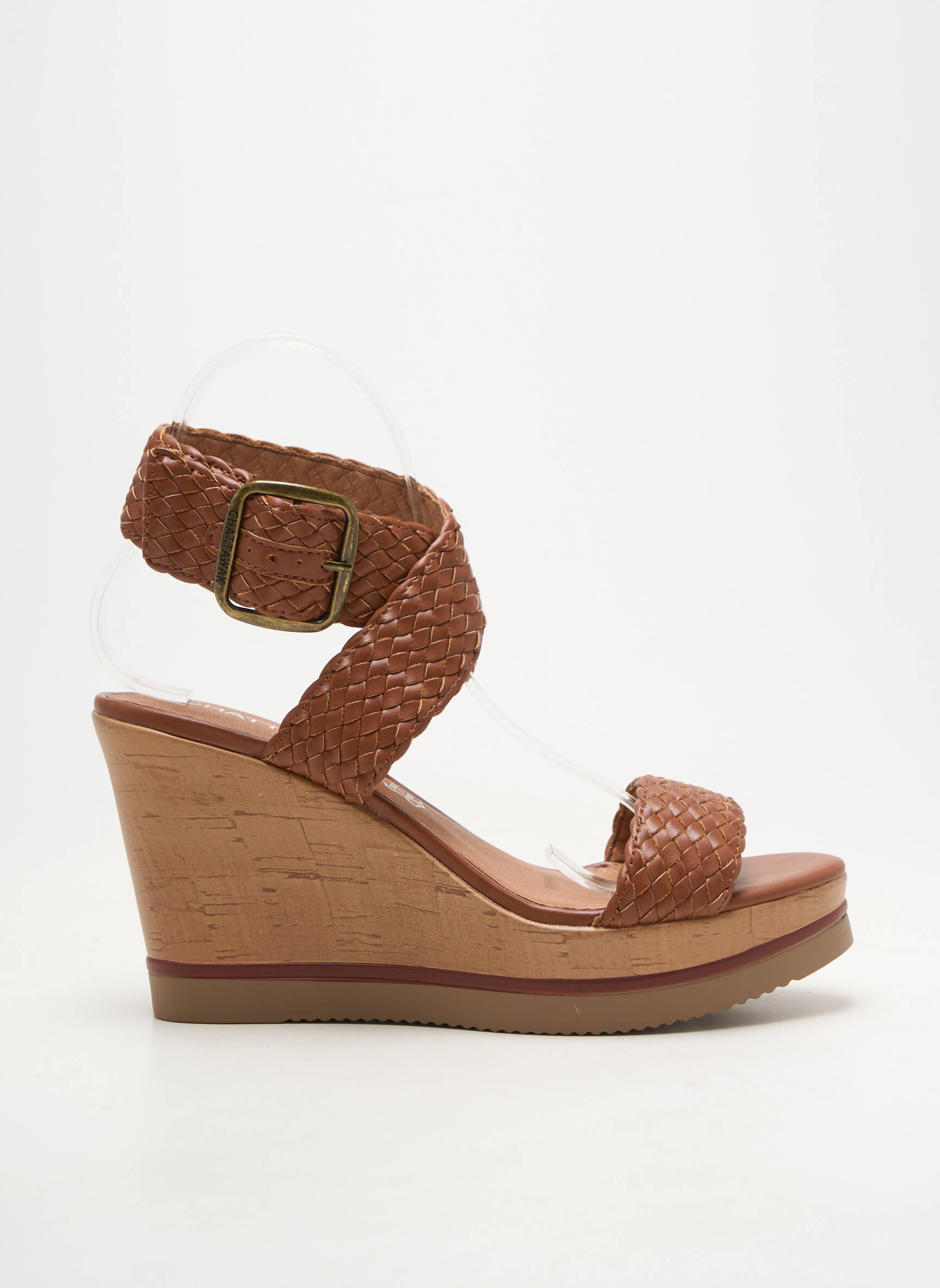 Sandales/nu pieds matière lisse talon de 7 à 9cm marron CHATTAWAK femme