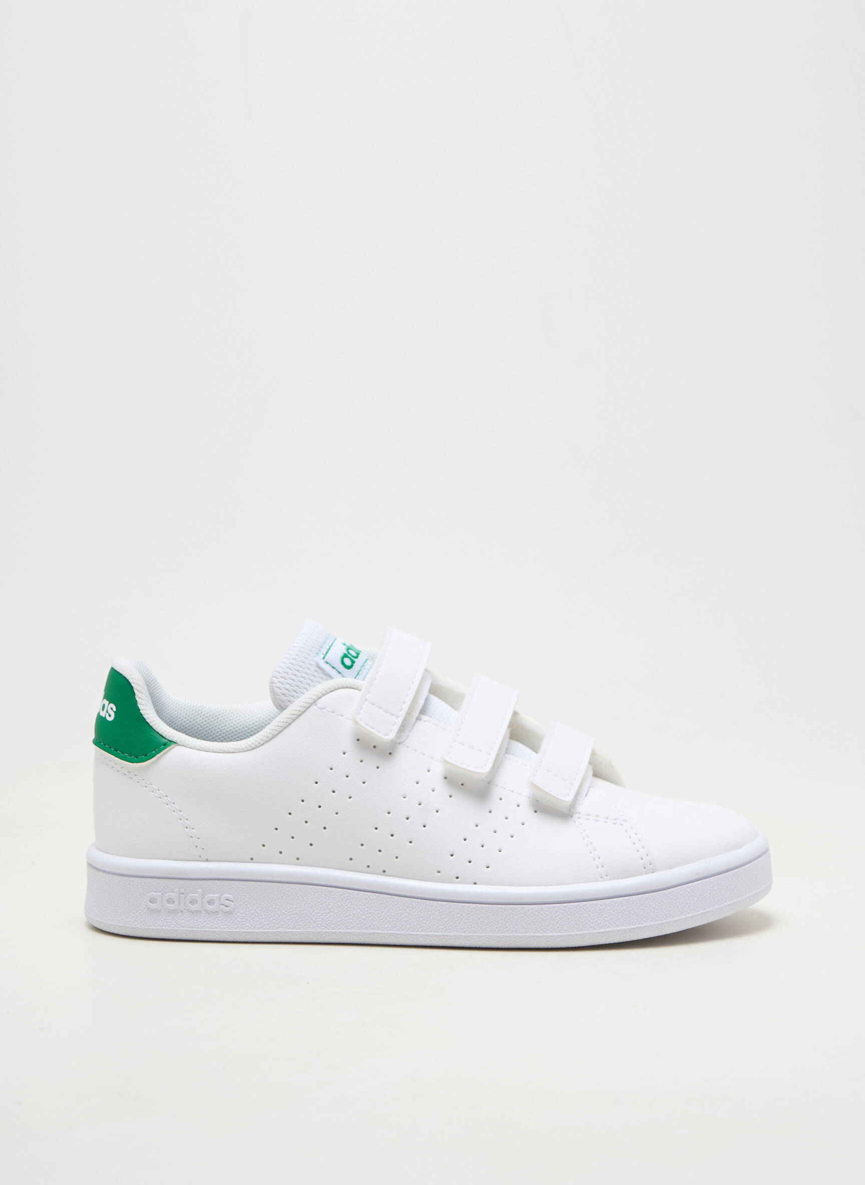 Baskets matière lisse bout rond blanc ADIDAS enfant
