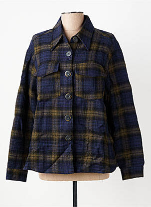 Veste casual poignets boutonnés avec fente bleu HOD femme