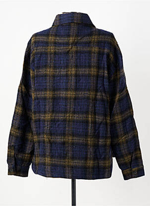 Veste casual poignets boutonnés avec fente bleu HOD femme