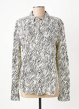 Chemisier coupe cintrée manches longues blanc FIVE femme