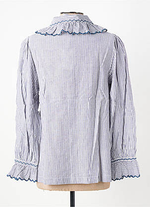 Chemisier coupe droite manches longues bleu HOD femme