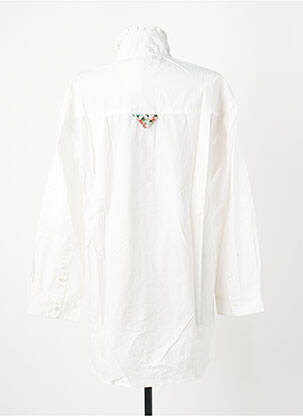 Chemisier tissage popeline manches longues blanc HOD femme
