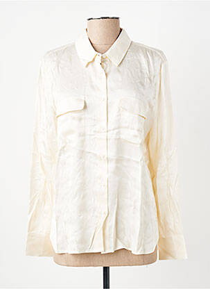 Chemisier coupe cintrée manches longues blanc FIVE femme