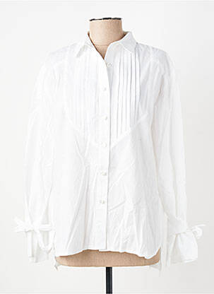 Chemisier coupe cintrée manches longues blanc OPULLENCE femme