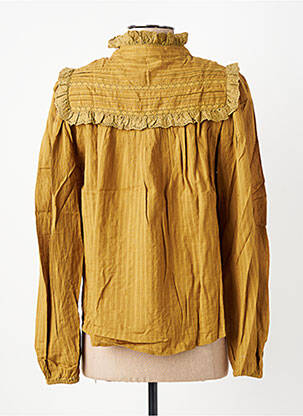 Chemisier coupe cintrée manches longues marron BERENICE femme