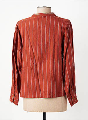 Chemisier col mao manches longues marron MKT STUDIO femme