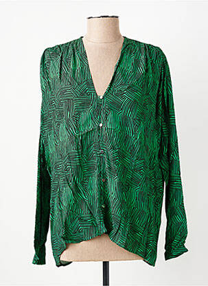 Chemisier coupe cintrée manches longues vert ROSEANNA femme