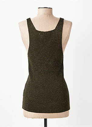 Pull col v sans manche vert HOD femme