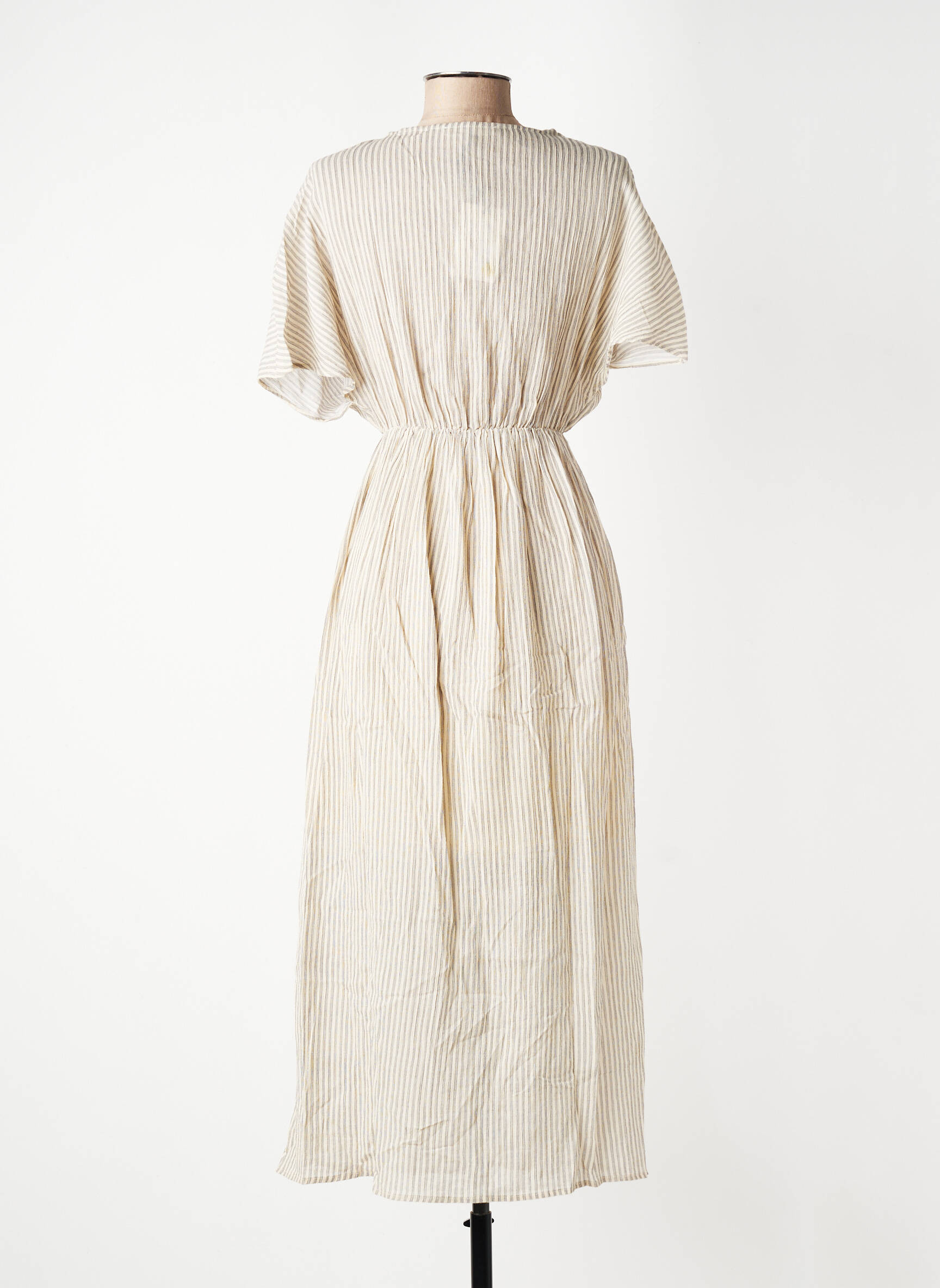 Robe longue manches courtes manches courtes blanc HOD femme