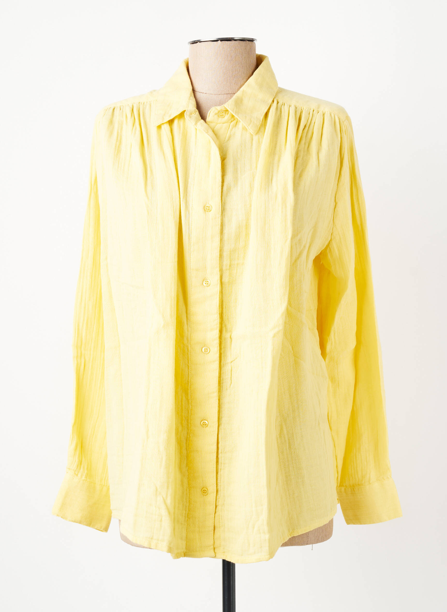 Chemisier coupe cintrée manches longues jaune HOD femme