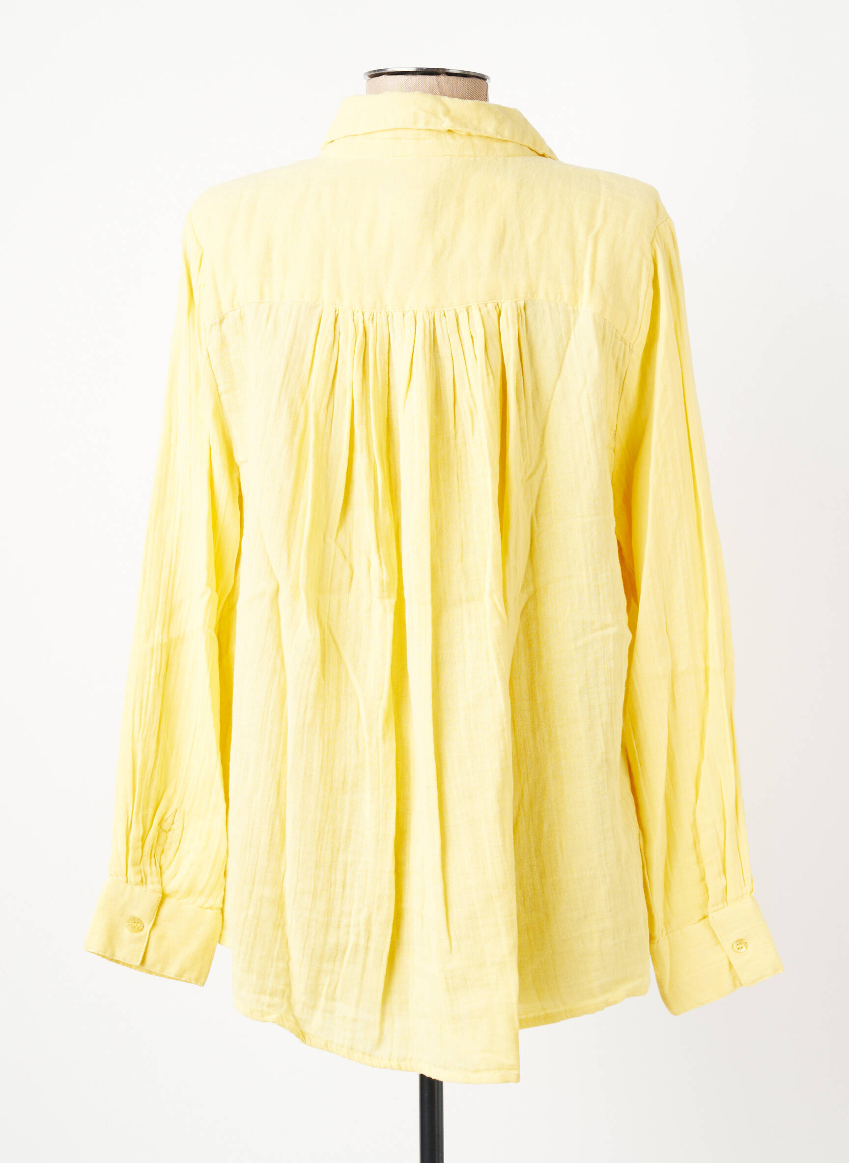 Chemisier coupe cintrée manches longues jaune HOD femme