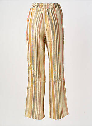 Pantalon large tissage crêpe taille haute jaune HOD femme